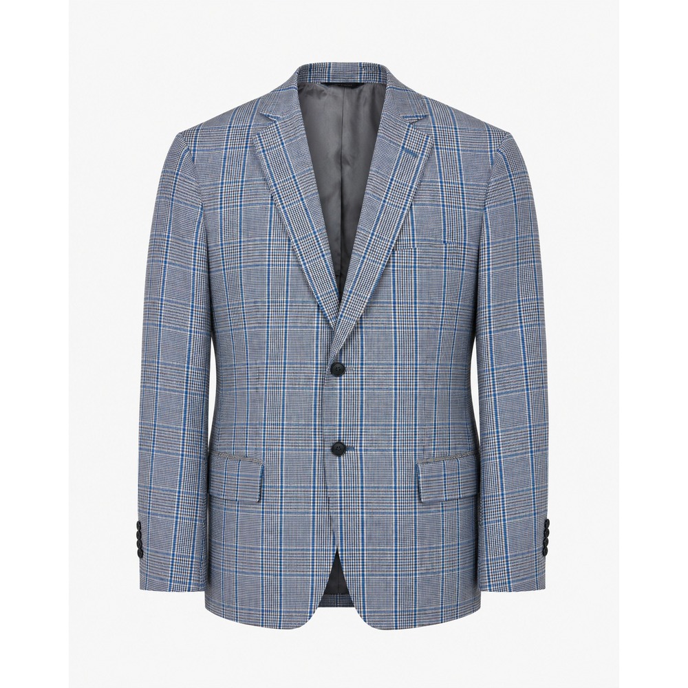 Brooks Brothers Linen Regent Fit Blue Brown Plaid Sport Coat Blazer Mens 40S 40